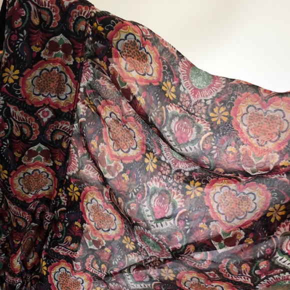 Kaos silk print dress with sheer full sleeves - Picture 4 of 5